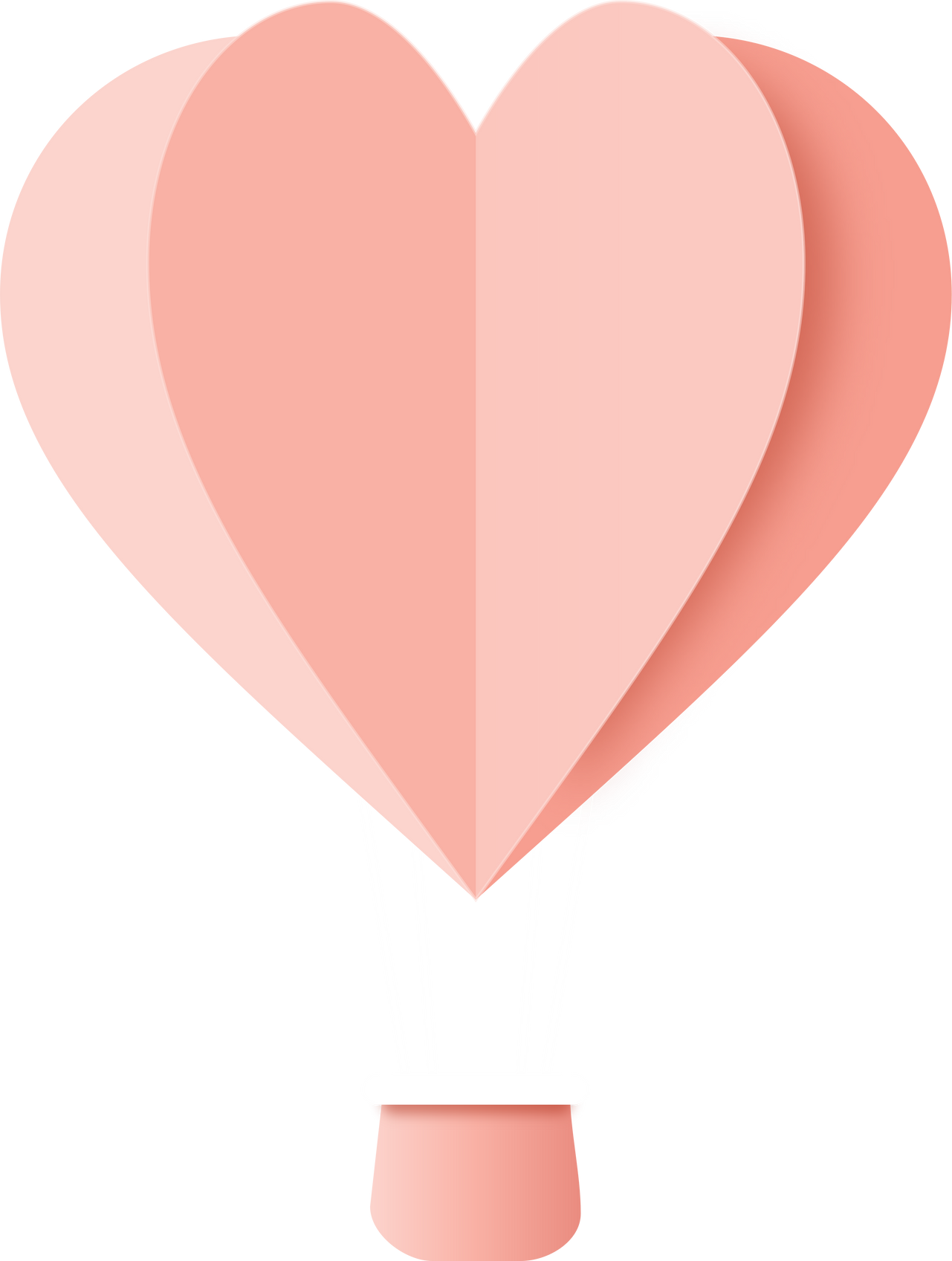 Heart Hot Air Balloon Paper Cut, Heart Shaped Hot Air Balloon